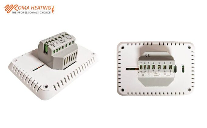 Thermostat side and back Colour Touch Screen